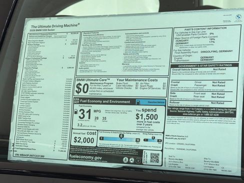 New 2026 BMW 530i w/ Executive Package RWD image 29
