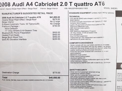 Used 2008 Audi A4 2.0T image 2