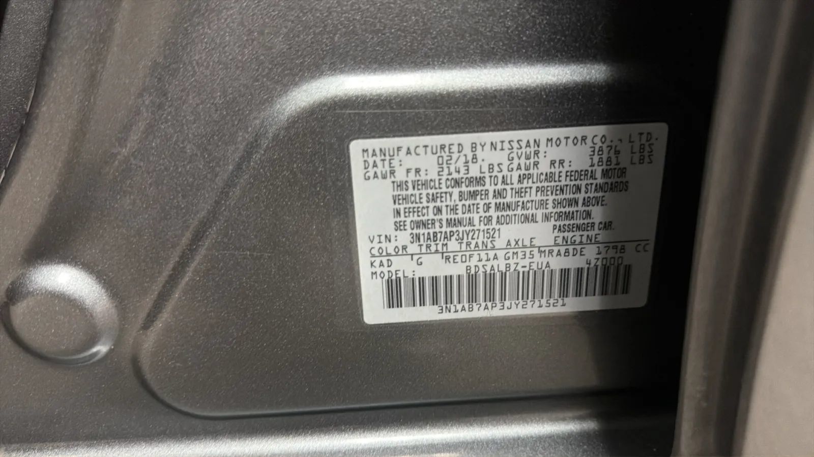 Used 2018 Nissan Sentra S FWD image 24