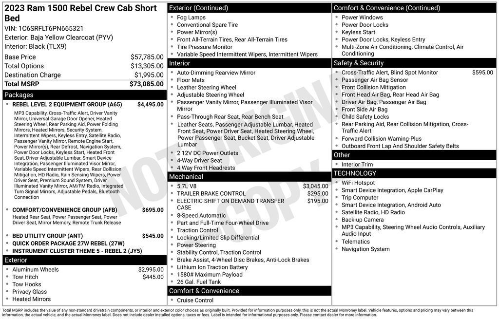 Used 2023 RAM 1500 Rebel AWD/4WD image 4