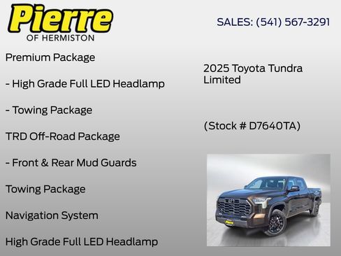 Used 2025 Toyota Tundra Limited w/ TRD Off-Road Package AWD/4WD image 6
