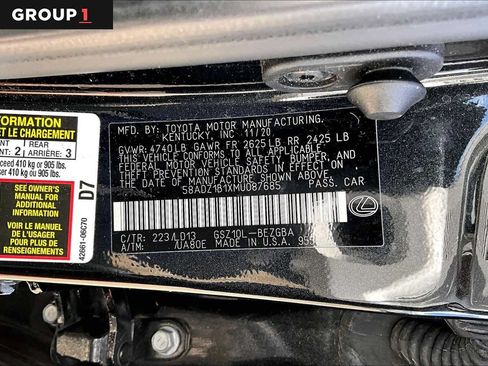 Certified 2021 Lexus ES 350 w/ Premium Package FWD image 34
