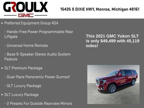 Used 2021 GMC Yukon SLT w/ SLT Premium Package image 15