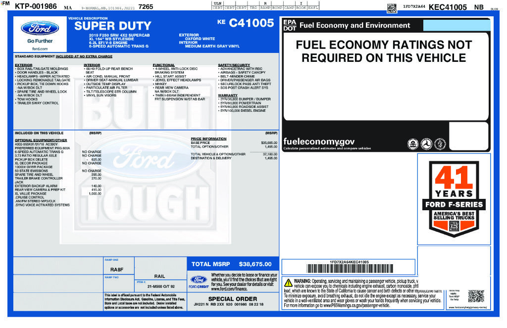 Used 2019 Ford F250 XL w/ XL Value Package RWD image 37