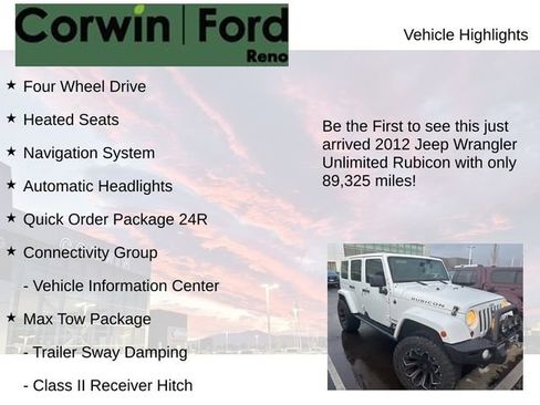 Used 2012 Jeep Wrangler Unlimited Rubicon w/ Connectivity Group image 4
