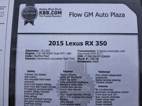 Used 2015 Lexus RX 350 AWD image 39