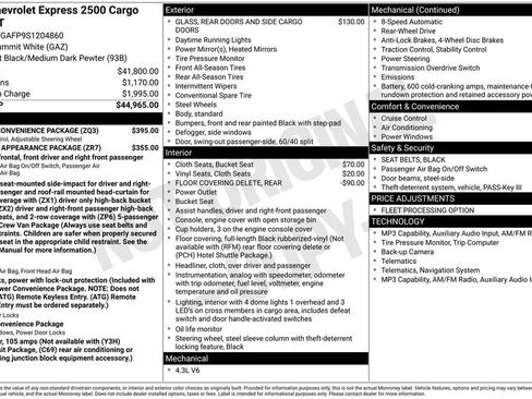 Used 2025 Chevrolet Express 2500 w/ Driver Convenience Package RWD image 4