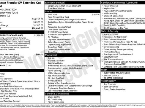 Used 2024 Nissan Frontier SV w/ SV Convenience Package RWD image 34