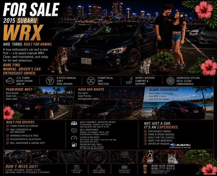 Used 2015 Subaru WRX Limited AWD/4WD image 1