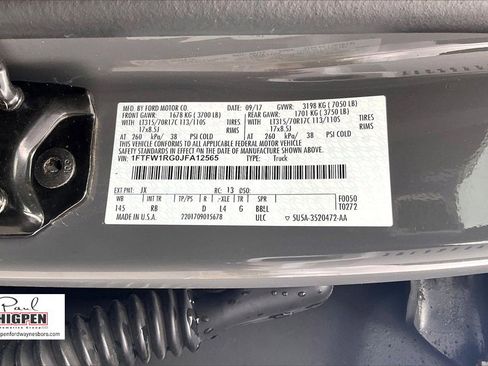 Certified 2018 Ford F150 Raptor w/ Equipment Group 802A Luxury image 35