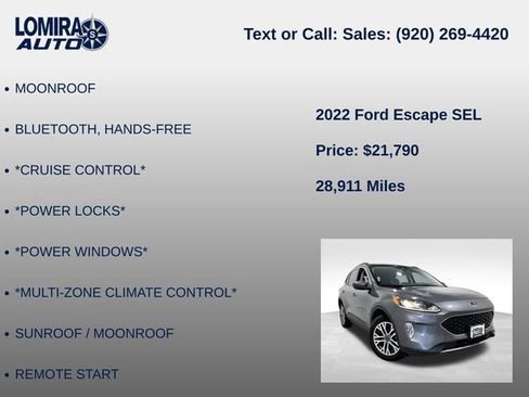 Used 2022 Ford Escape SEL w/ Equipment Group 302A AWD/4WD image 14