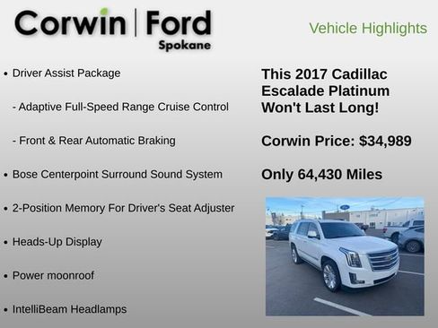 Used 2017 Cadillac Escalade Platinum image 18