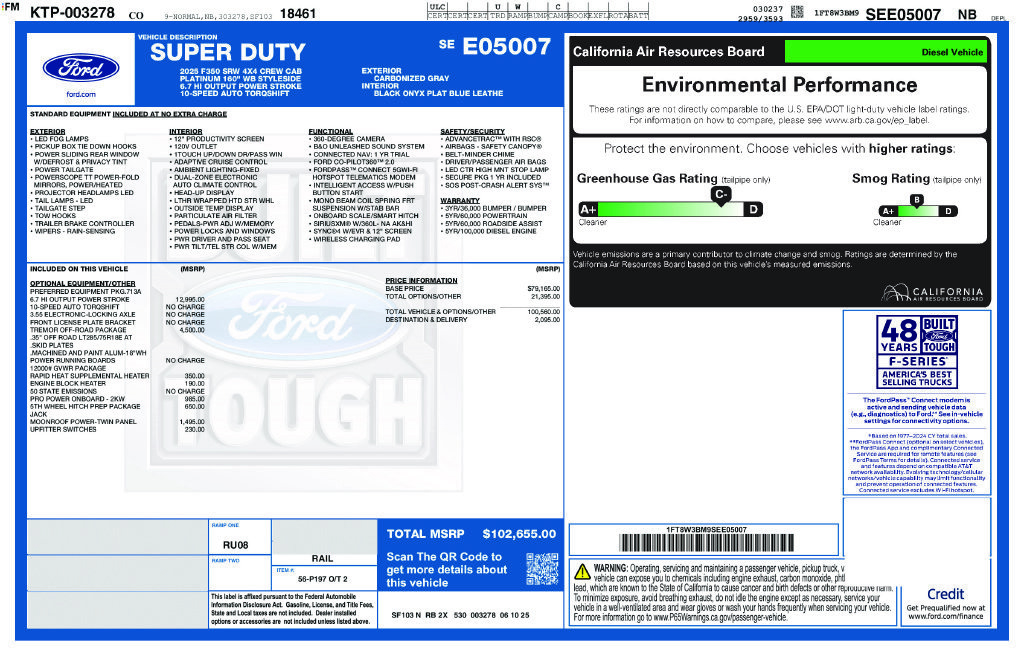 Used 2025 Ford F350 Platinum w/ Tremor Off-Road Package AWD/4WD image 28