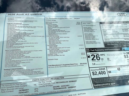 New 2026 Audi A5 2.0T Premium Plus image 18