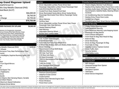 New 2026 Jeep Grand Wagoneer 4WD w/ Quick Order Packge 29V Upland image 5