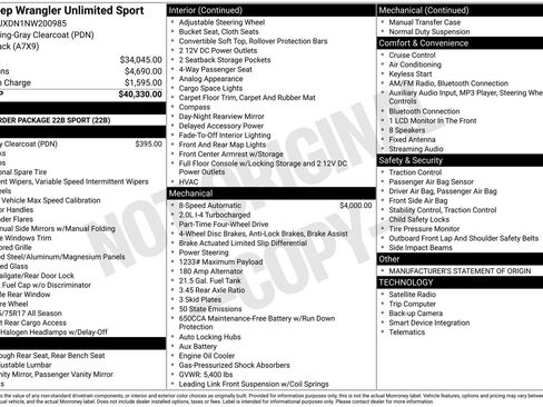 Used 2022 Jeep Wrangler Unlimited Sport AWD/4WD image 18
