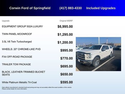 Used 2015 Ford F150 Lariat w/ Equipment Group 502A Luxury image 5
