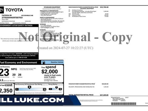 Used 2024 Toyota Tacoma SR w/ SR Upgrade Package RWD image 1