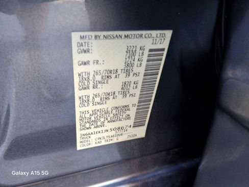 Used 2018 Nissan Titan SV RWD image 10