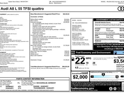 Used 2022 Audi A8 L 3.0T w/ Executive Package