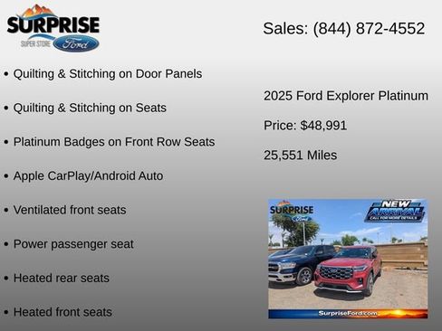 Certified 2025 Ford Explorer Platinum w/ Ultimate Package AWD/4WD image 18