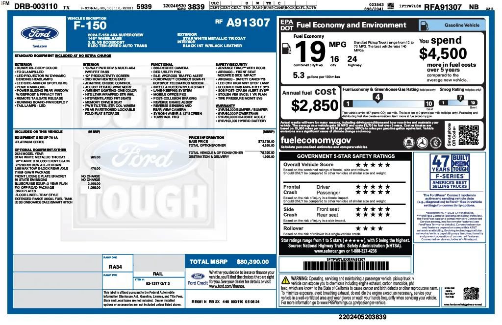 Used 2024 Ford F150 Platinum w/ FX4 Off-Road Package AWD/4WD image 25