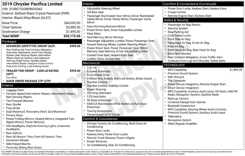 Used 2019 Chrysler Pacifica Limited FWD image 5