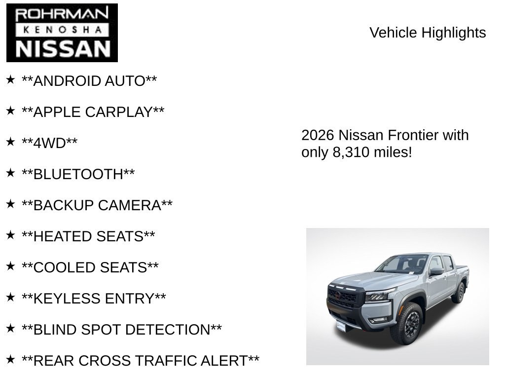 Used 2026 Nissan Frontier PRO-4X w/ Tow Package AWD/4WD image 4
