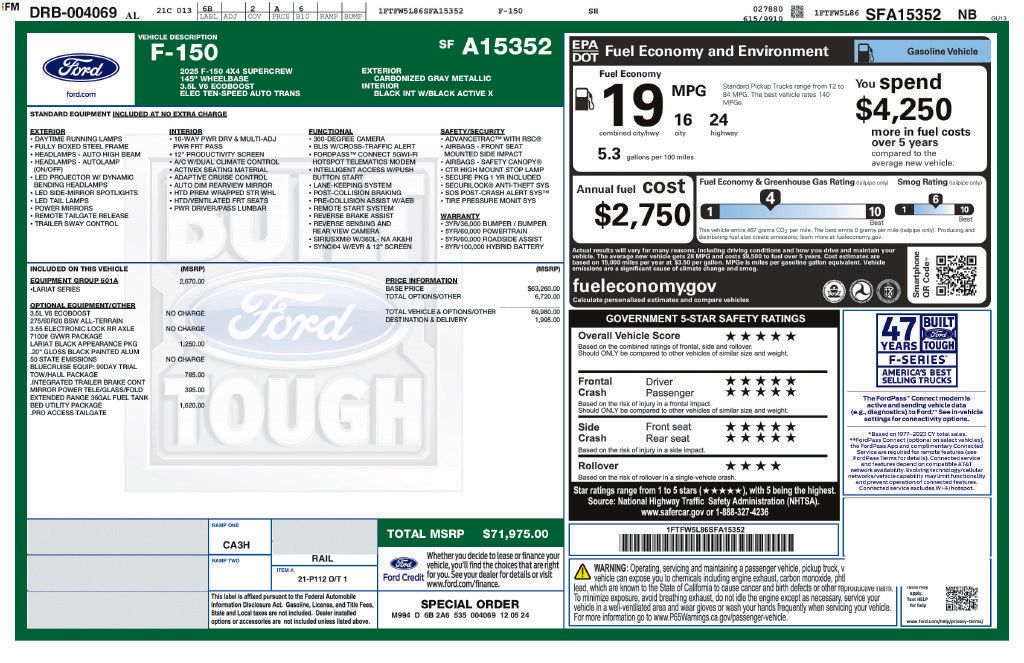 Used 2025 Ford F150 Lariat w/ Equipment Group 501A Mid AWD/4WD image 33