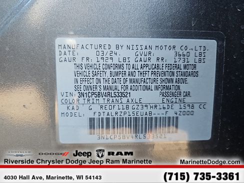 Used 2024 Nissan Kicks S image 14