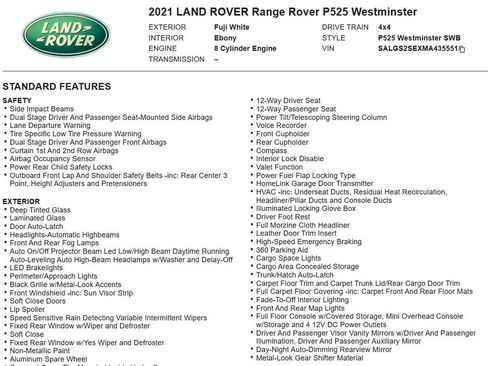 Used 2021 Land Rover Range Rover Westminster Edition AWD/4WD image 30