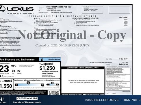 Used 2022 Lexus RX 350 FWD image 31