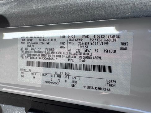 Used 2024 Ford Transit 250 148 High Roof Extended w/ Load Area Protection Package RWD image 47