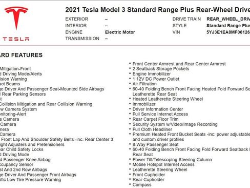 Used 2021 Tesla Model 3 Standard Range Plus RWD image 17