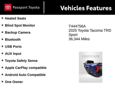 Certified 2025 Toyota Tacoma TRD Sport AWD/4WD image 9