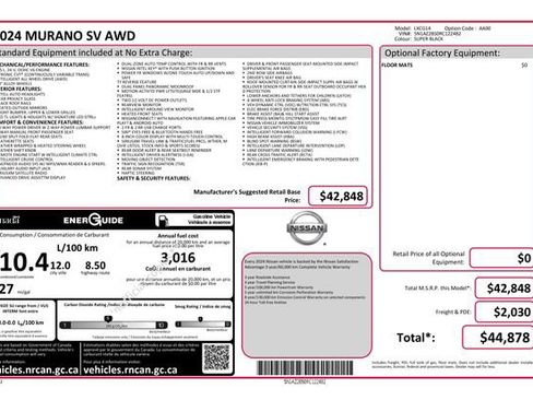 Used 2024 Nissan Murano SV AWD/4WD image 6