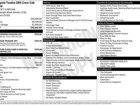 Used 2020 Toyota Tundra SR5 w/ SR5 Convenience Package AWD/4WD image 13