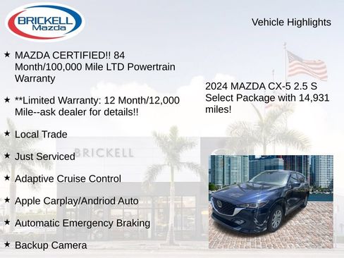 Used 2024 MAZDA CX-5 AWD 2.5 S w/ Select Package image 16