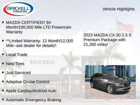 Used 2023 MAZDA CX-30 AWD 2.5 S w/ Premium Package image 17