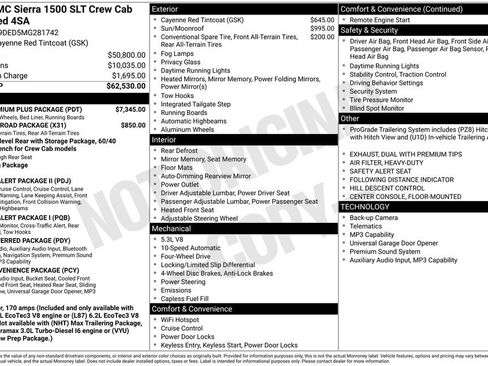 Used 2021 GMC Sierra 1500 SLT w/ SLT Premium Plus Package AWD/4WD image 7