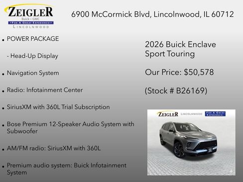 New 2026 Buick Enclave Sport Touring w/ Power Package FWD image 12