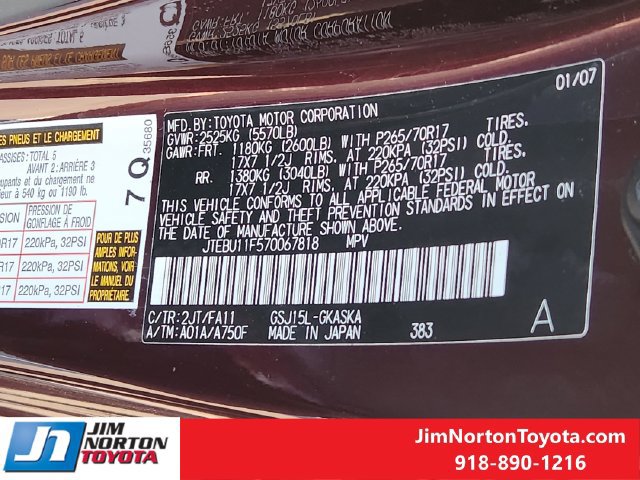 Used 2007 Toyota FJ Cruiser 4WD w/ Convenience Pkg image 31