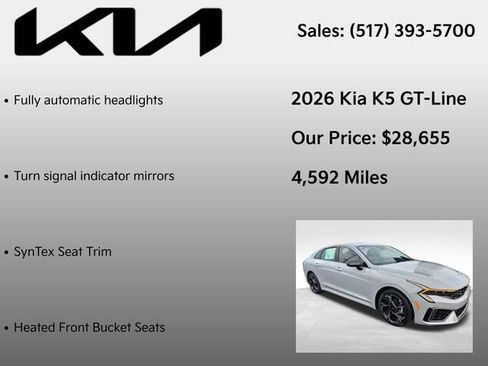 Used 2026 Kia K5 GT-Line w/ GT-Line Red Interior Package FWD image 12