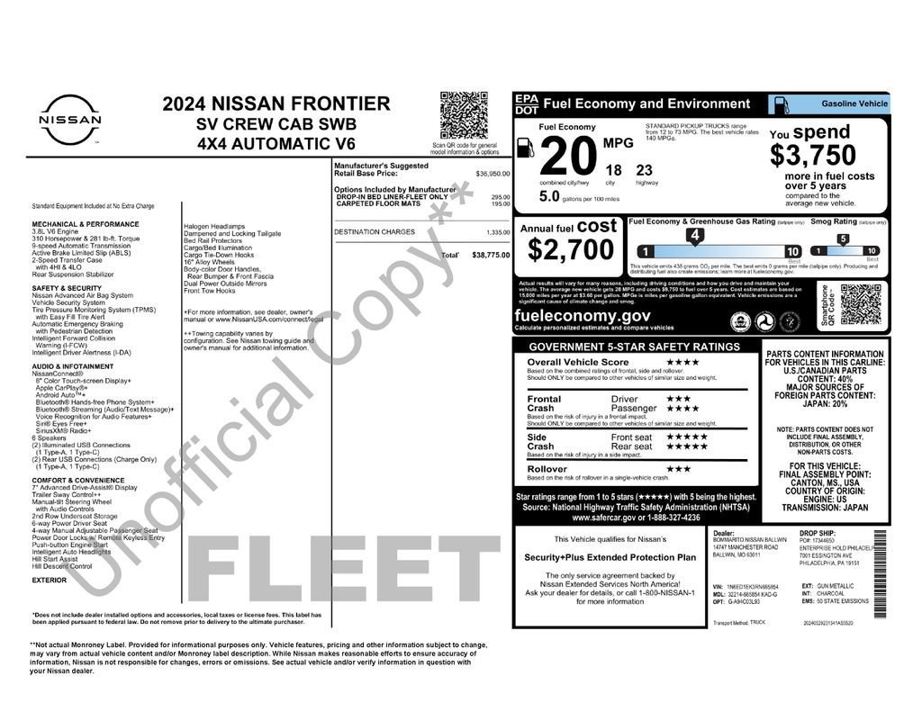 Used 2024 Nissan Frontier SV AWD/4WD image 36