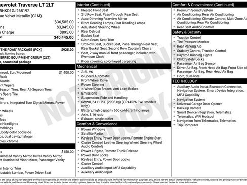 Used 2016 Chevrolet Traverse LT w/ LPO, 'HIT The Road' Package FWD image 19