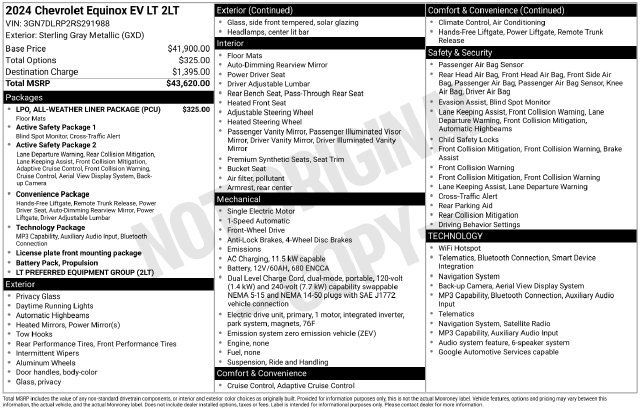 Used 2024 Chevrolet Equinox EV LT FWD image 4