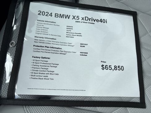 Certified 2024 BMW X5 xDrive40i w/ M Sport Package AWD/4WD image 18