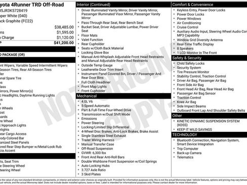 Used 2019 Toyota 4Runner TRD Off-Road AWD/4WD image 8