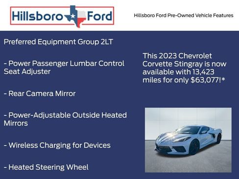 Used 2023 Chevrolet Corvette Stingray Preferred Cpe w/ Stealth Interior Trim Package image 6