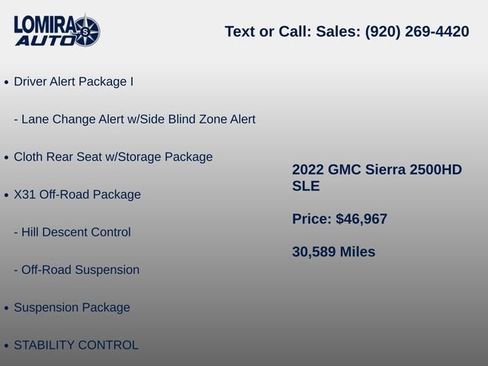 Used 2022 GMC Sierra 2500 SLE w/ SLE Convenience Package AWD/4WD image 11
